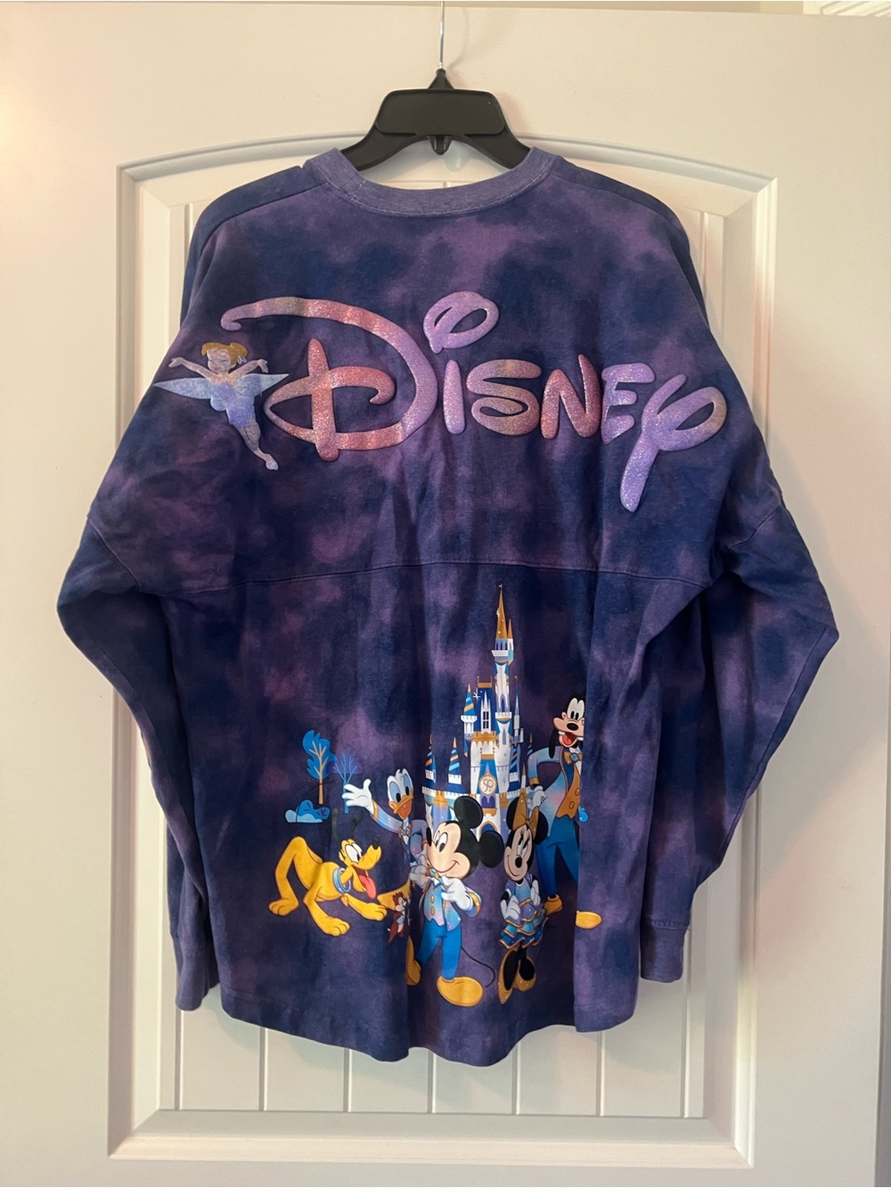 Disney Medium Unisex Spirit Jersey 50th Anniversary Purple Tie Dye Glitter